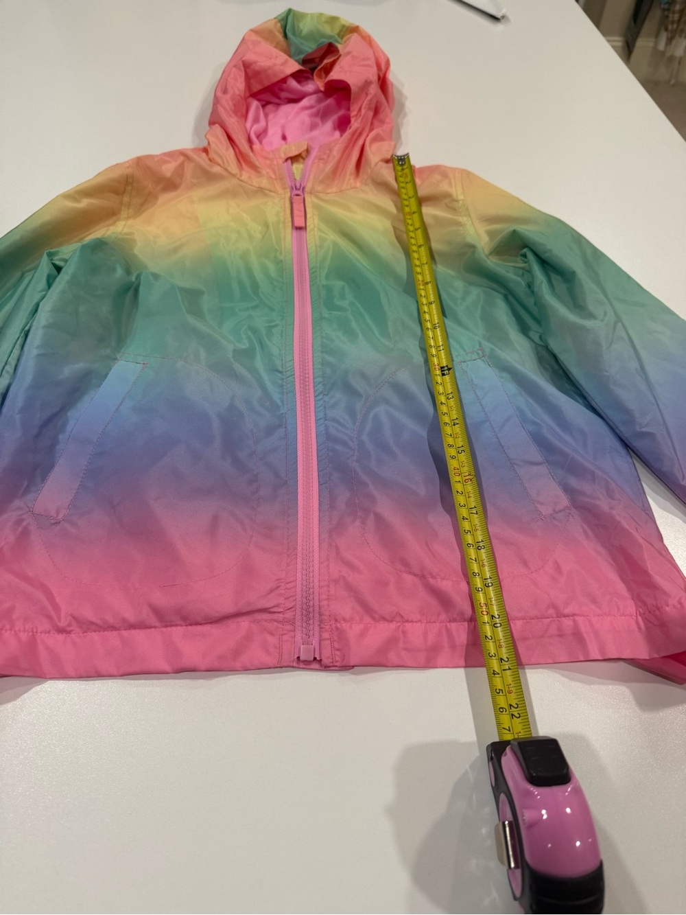 Me Jane Girls Rainbow Ombre Hooded Raincoat Jacket - Picture 7 of 8